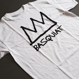 Jean Michel Basquiat Crown NYC Art T-Shirt. White. Multiple Sizes. Fast Ship!